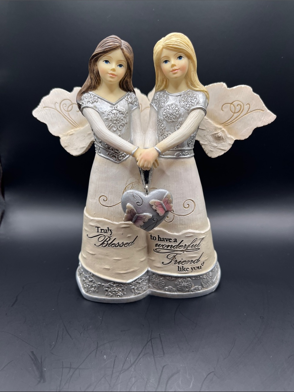 Elements Angel Friends Figurine in Cream and Silver - Friendship 82417